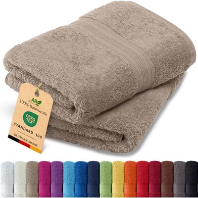 AR Line Arizona 2er Set Duschtuch 70x140 cm – 100% Baumwolle, 500 g/m², weich & saugstark, in Farbe: Sand AR Line Arizona 2er Set Duschtuch 70x140 cm – 100% Baumwolle, 500 g/m², weich & saugstark, in Farbe: Sand