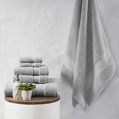 Madison Park Signature Splendor Luxuriöses Badezimmer-Handtuch-Set aus 100% Baumwolle, weich, Plüsch, 1000 g/m², schwere Hotelqualität, Keine Drehung, sehr saugfähig, schnell trocknend, mehrere Madison Park Signature Splendor Luxuriöses Badezimmer-Handtuch-Set aus 100% Baumwolle, weich, Plüsch, 1000 g/m², schwere Hotelqualität, Keine Drehung, sehr saugfähig, schnell trocknend, mehrere