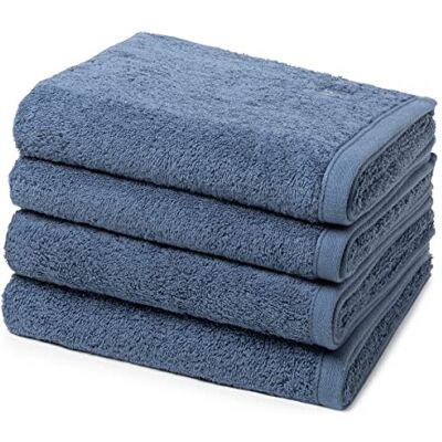 Ross 4 teiliges Frottier-Set Vita (4 X Handtuch im Set) 520 g/m2 Baumwolle Walkfrottee saugstark weich und flauschig Denim Ross 4 teiliges Frottier-Set Vita (4 X Handtuch im Set) 520 g/m2 Baumwolle Walkfrottee saugstark weich und flauschig Denim