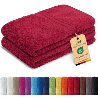 AR Line Arizona 2er Set Gästetuch 30x50 cm – 100% Baumwolle, 500 g/m², weich & saugstark, in Farbe: Burgund AR Line Arizona 2er Set Gästetuch 30x50 cm – 100% Baumwolle, 500 g/m², weich & saugstark, in Farbe: Burgund