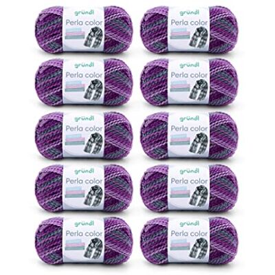 Gründl Wolle Perla color 10 x 100 g, violett-perlgrau-flieder-pinie Gründl Wolle Perla color 10 x 100 g, violett-perlgrau-flieder-pinie