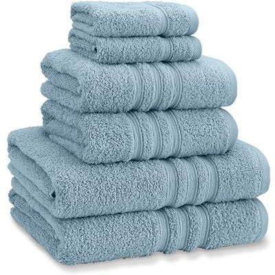 Catherine Lansfield Zero Twist Handtuch-Set, Baumwolle, 6-teilig, Blau Catherine Lansfield Zero Twist Handtuch-Set, Baumwolle, 6-teilig, Blau