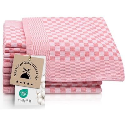 ZOLLNER 10er Set Geschirrtücher Baumwolle in 46x70 cm super saugstarke und robuste Küchentücher – waschbar bis 60°C – in rot kariert Gastronomiequalität Oeko Tex® Zertifiziert ZOLLNER 10er Set Geschirrtücher Baumwolle in 46x70 cm super saugstarke und robuste Küchentücher – waschbar bis 60°C – in rot kariert Gastronomiequalität Oeko Tex® Zertifiziert