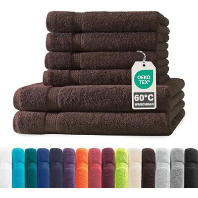 Müskaan ® 6er Handtuch Set Braun, 100% Baumwolle, 500g/m² – 2X Duschtuch 70x140cm & 4X Handtuch 50x100cm – Öko-Tex, Frottee Handtücher Set Baumwolle, Handtuchset Braun, 60°C waschbar, Frotteetücher Müskaan ® 6er Handtuch Set Braun, 100% Baumwolle, 500g/m² – 2X Duschtuch 70x140cm & 4X Handtuch 50x100cm – Öko-Tex, Frottee Handtücher Set Baumwolle, Handtuchset Braun, 60°C waschbar, Frotteetücher
