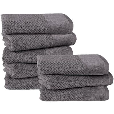 Pure Handtuch 50x100cm 8er-Pack aus 100% Baumwolle Anthrazit Waschbar bis 60°C, trocknergeeignet weich & saugstark Pure Handtuch 50x100cm 8er-Pack aus 100% Baumwolle Anthrazit Waschbar bis 60°C, trocknergeeignet weich & saugstark