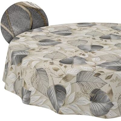 ANRO Tischdecke abwaschbar Tischtuch Lotuseffekt pflegeleicht aus Baumwolle Polyester schmutzabweisend Outdoor Gartentischdecke Palladium Blätter Rund 140cm ANRO Tischdecke abwaschbar Tischtuch Lotuseffekt pflegeleicht aus Baumwolle Polyester schmutzabweisend Outdoor Gartentischdecke Palladium Blätter Rund 140cm