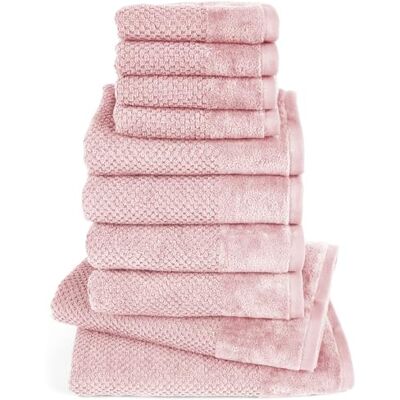 Pure Handtuch Set 10tlg 2xDusch 4xHand 4xGäste Rosa 100% Baumwolle, weich & saugstark Waschbar bis 60∘C, trocknergeeignet Pure Handtuch Set 10tlg 2xDusch 4xHand 4xGäste Rosa 100% Baumwolle, weich & saugstark Waschbar bis 60∘C, trocknergeeignet
