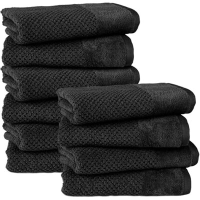 Pure Handtuch 50x100cm 10er-Pack aus 100% Baumwolle Schwarz Waschbar bis 60°C, trocknergeeignet weich & saugstark Pure Handtuch 50x100cm 10er-Pack aus 100% Baumwolle Schwarz Waschbar bis 60°C, trocknergeeignet weich & saugstark