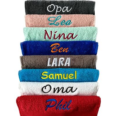 Schnoschi Handtuch mit Namen Bestickt Wunschtext & Motiv personalisiert 2 Zeilen inklusive 100% Baumwolle Saunatuch Badetuch Duschtuch Gästehandtuch Individuelle Geschenkidee viele Farben Schnoschi Handtuch mit Namen Bestickt Wunschtext & Motiv personalisiert 2 Zeilen inklusive 100% Baumwolle Saunatuch Badetuch Duschtuch Gästehandtuch Individuelle Geschenkidee viele Farben