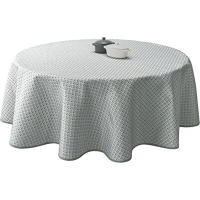 Le linge de Jules Tischdecke, schmutzabweisend, Pfau, oval, 150 x 240 cm, Grau, Schwarz, Safran Le linge de Jules Tischdecke, schmutzabweisend, Pfau, oval, 150 x 240 cm, Grau, Schwarz, Safran