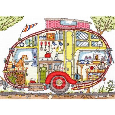Bothy Threads Kreuzstich-Set Oldtimer Wohnwagen, 36x26cm, XCT21, Zählmuster Bothy Threads Kreuzstich-Set Oldtimer Wohnwagen, 36x26cm, XCT21, Zählmuster