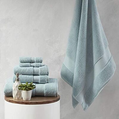 Madison Park Signature Splendor Luxuriöses Badezimmer-Handtuch-Set aus 100% Baumwolle, weich, Plüsch, 1000 g/m², schwere Hotelqualität, kein Verdrehen, sehr saugfähig, schnell trocknend, Verschiedene Madison Park Signature Splendor Luxuriöses Badezimmer-Handtuch-Set aus 100% Baumwolle, weich, Plüsch, 1000 g/m², schwere Hotelqualität, kein Verdrehen, sehr saugfähig, schnell trocknend, Verschiedene