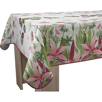 Le linge de Jules Ipomée schmutzabweisende Tischdecke, rechteckig, 150 x 350 cm, Rosa, Grün, Blau, Pflaume Le linge de Jules Ipomée schmutzabweisende Tischdecke, rechteckig, 150 x 350 cm, Rosa, Grün, Blau, Pflaume