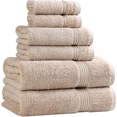 Superior Handtuch-Set, ägyptische Baumwolle, 6-teilig, Badezimmer-Essentials, Handtücher für Badezimmer, Wohnung, Airbnb, Gästebad, Gesicht, Hand, Badetücher, Waschlappen, saugfähig, schnell Superior Handtuch-Set, ägyptische Baumwolle, 6-teilig, Badezimmer-Essentials, Handtücher für Badezimmer, Wohnung, Airbnb, Gästebad, Gesicht, Hand, Badetücher, Waschlappen, saugfähig, schnell