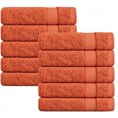 Class Home Collection Gästehandtücher 30x50, 10er Gästetuch-Set, Terracotta 500 g/m² Frottee 100% Baumwolle Weich & saugstark Strapazierfähig Bordüre Aufhängeschlaufe OEKO-TEX® STANDARD 100 Class Home Collection Gästehandtücher 30x50, 10er Gästetuch-Set, Terracotta 500 g/m² Frottee 100% Baumwolle Weich & saugstark Strapazierfähig Bordüre Aufhängeschlaufe OEKO-TEX® STANDARD 100