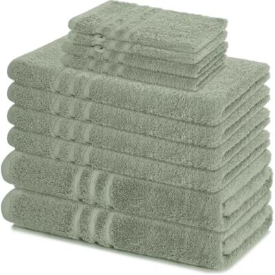 Lavea ® 10-teiliges Handtuch Set Elena, Eukalyptus 100% Baumwolle 4x Handtuch, 2x Duschtuch, 2x Gästetuch, 2x Waschhandschuh, Frottee Handtücher Set weich, Bad & Gäste Lavea ® 10-teiliges Handtuch Set Elena, Eukalyptus 100% Baumwolle 4x Handtuch, 2x Duschtuch, 2x Gästetuch, 2x Waschhandschuh, Frottee Handtücher Set weich, Bad & Gäste