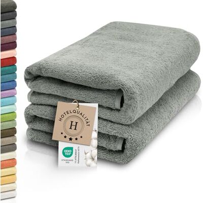 ZOLLNER 2er Set Saunatücher weiche und saugstarke Handtücher waschbar bis 95°C Baumwolle -70x200 cm in hellgrau ZOLLNER 2er Set Saunatücher weiche und saugstarke Handtücher waschbar bis 95°C Baumwolle -70x200 cm in hellgrau