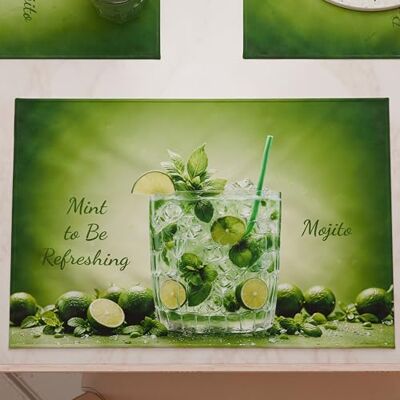PETTI Artigiani Italiani Amerikanische Tischsets mit Digitaldruck, amerikanische Tischsets aus Stoff und waschbar (Set von 6-30 x 45 cm) Mojito, 100% Made in Italy PETTI Artigiani Italiani Amerikanische Tischsets mit Digitaldruck, amerikanische Tischsets aus Stoff und waschbar (Set von 6-30 x 45 cm) Mojito, 100% Made in Italy