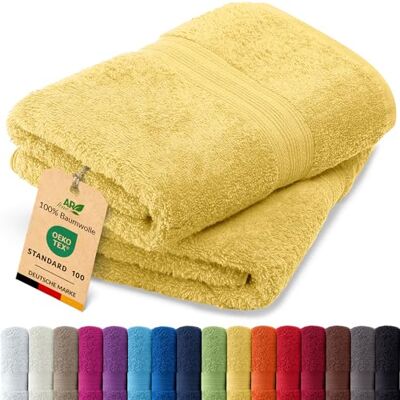 AR Line Arizona 2er Set Handtuch 50x100 cm – 100% Baumwolle, 500 g/m², weich & saugstark, in Farbe: Gelb AR Line Arizona 2er Set Handtuch 50x100 cm – 100% Baumwolle, 500 g/m², weich & saugstark, in Farbe: Gelb