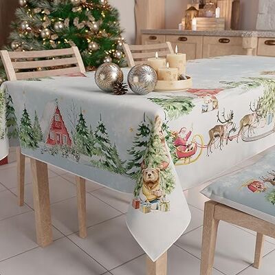 PETTI Artigiani Italiani Petti Weihnachtstischdecke Tischdecke 140 x 360 cm, rechteckig, schmutzabweisend & fleckenabweisend, Pflegeleichte Mikrofaser mit Motiv Schnee, ideal für Advent & Weihnachten PETTI Artigiani Italiani Petti Weihnachtstischdecke Tischdecke 140 x 360 cm, rechteckig, schmutzabweisend & fleckenabweisend, Pflegeleichte Mikrofaser mit Motiv Schnee, ideal für Advent & Weihnachten