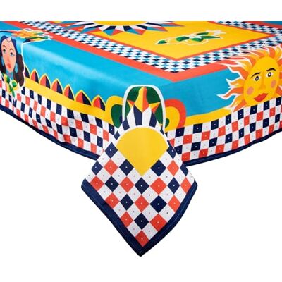Excelsa Sicilian Rhapsody Tischdecke, rechteckig, 140 x 240 cm, Baumwolle, Polyester, maschinenwaschbar Excelsa Sicilian Rhapsody Tischdecke, rechteckig, 140 x 240 cm, Baumwolle, Polyester, maschinenwaschbar