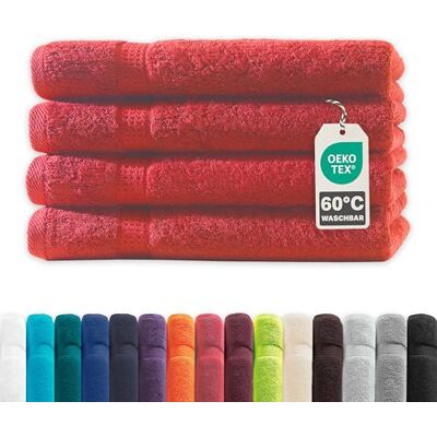 Müskaan ® 4er Handtuch Set Rot, 100% Baumwolle, 50x100cm, 500g/m² – Öko-Tex, Frottee Handtücher Set Baumwolle, Handtucherset 50x100cm, Handtuchset Rot für Bad, 60°C waschbar, Frotteetücher Müskaan ® 4er Handtuch Set Rot, 100% Baumwolle, 50x100cm, 500g/m² – Öko-Tex, Frottee Handtücher Set Baumwolle, Handtucherset 50x100cm, Handtuchset Rot für Bad, 60°C waschbar, Frotteetücher