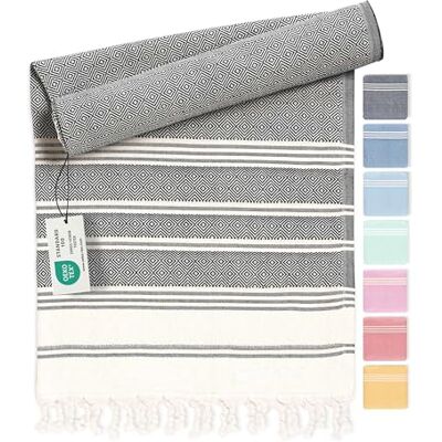 Fit-Flip Hamamtuch aus 100% Baumwolle saugfähig und schnelltrocknend Anthracite, 100x200cm Diamond, türkisches Saunatuch, Strandtuch, Duschtuch, Badetuch, Yogatuch Fit-Flip Hamamtuch aus 100% Baumwolle saugfähig und schnelltrocknend Anthracite, 100x200cm Diamond, türkisches Saunatuch, Strandtuch, Duschtuch, Badetuch, Yogatuch