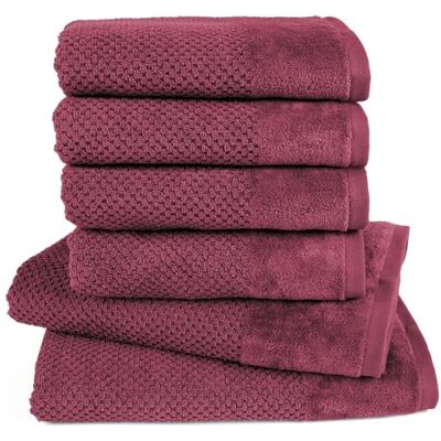 Pure Handtuch Set 6tlg 2xDusch 4xHand Beere 100% Baumwolle, weich & saugstark Waschbar bis 60∘C, trocknergeeignet Pure Handtuch Set 6tlg 2xDusch 4xHand Beere 100% Baumwolle, weich & saugstark Waschbar bis 60∘C, trocknergeeignet