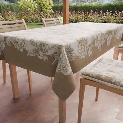PETTI Artigiani Italiani Schmutzabweisende quadratische Tischdecke, Küchentischdecke, Motiv: Pfingstrosen, Schlamm, X4 Plätze (140 x 140 cm) PETTI Artigiani Italiani Schmutzabweisende quadratische Tischdecke, Küchentischdecke, Motiv: Pfingstrosen, Schlamm, X4 Plätze (140 x 140 cm)