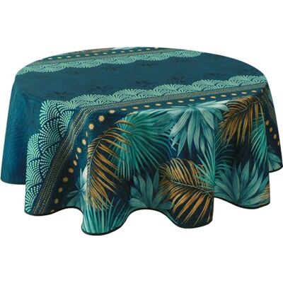Le linge de Jules Paraiso Tischdecke, schmutzabweisend, oval, 150 x 240 cm, Blau, Grün, Senf Le linge de Jules Paraiso Tischdecke, schmutzabweisend, oval, 150 x 240 cm, Blau, Grün, Senf