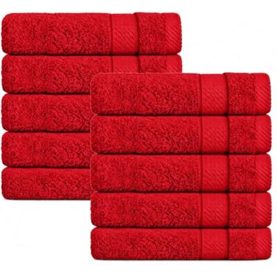 Class Home Collection Gästehandtücher 30x50, 10er Gästetuch-Set, Rot 500 g/m² Frottee 100% Baumwolle Weich & saugstark Strapazierfähig Bordüre Aufhängeschlaufe OEKO-TEX® STANDARD 100 Class Home Collection Gästehandtücher 30x50, 10er Gästetuch-Set, Rot 500 g/m² Frottee 100% Baumwolle Weich & saugstark Strapazierfähig Bordüre Aufhängeschlaufe OEKO-TEX® STANDARD 100