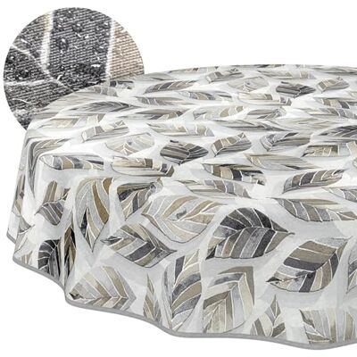 ANRO Tischdecke abwaschbar Blätter Rund 140 cm – wasserabweisend Indoor Outdoor, Lotuseffekt, mit Saum ANRO Tischdecke abwaschbar Blätter Rund 140 cm – wasserabweisend Indoor Outdoor, Lotuseffekt, mit Saum