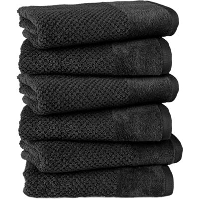 Pure Handtuch 50x100cm 6er-Pack aus 100% Baumwolle Schwarz Waschbar bis 60°C, trocknergeeignet weich & saugstark Pure Handtuch 50x100cm 6er-Pack aus 100% Baumwolle Schwarz Waschbar bis 60°C, trocknergeeignet weich & saugstark