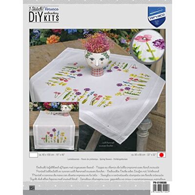 Vervaco Stickpackung Tischdecke Sticken Set Erwachsene Vorgedruckt Frühlingsblumen Stickdecken Vorgezeichnet Decke Sticken Stickpackung Plattstich 80 x 80 cm Stoff zum Sticken Kreatives Geschenk Vervaco Stickpackung Tischdecke Sticken Set Erwachsene Vorgedruckt Frühlingsblumen Stickdecken Vorgezeichnet Decke Sticken Stickpackung Plattstich 80 x 80 cm Stoff zum Sticken Kreatives Geschenk