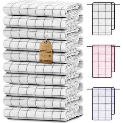 NatureMark 10er Set Geschirrtücher 50x70 cm – 100% Baumwolle, saugfähig & strapazierfähig – Geschirrtücher und Küchentücher für Haushalt und professionelle Küchen, inklusive E-Book, Farbe: Anthrazit NatureMark 10er Set Geschirrtücher 50x70 cm – 100% Baumwolle, saugfähig & strapazierfähig – Geschirrtücher und Küchentücher für Haushalt und professionelle Küchen, inklusive E-Book, Farbe: Anthrazit