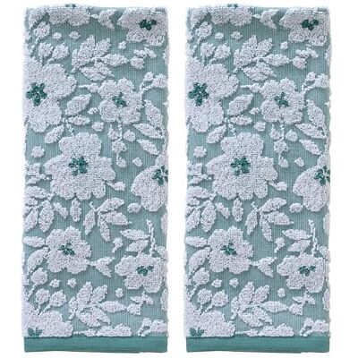 SKL Home Jacquard-Handtuch-Set, Blumenmuster, Moosgrün, 2 Stück SKL Home Jacquard-Handtuch-Set, Blumenmuster, Moosgrün, 2 Stück