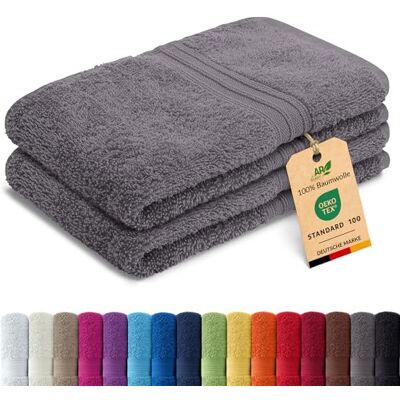 AR Line Arizona 2er Set Gästetuch 30x50 cm – 100% Baumwolle, 500 g/m², weich & saugstark, in Farbe: Anthrazit-Grau AR Line Arizona 2er Set Gästetuch 30x50 cm – 100% Baumwolle, 500 g/m², weich & saugstark, in Farbe: Anthrazit-Grau