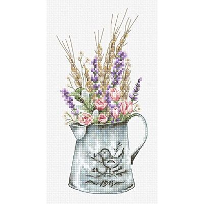 Luca-S Kreuzstich Set Blumenstrauß mit Lavendel Zählmuster Luca-S Kreuzstich Set Blumenstrauß mit Lavendel Zählmuster