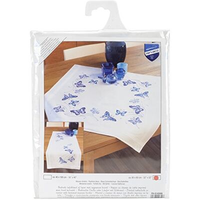 Vervaco Kreuzstich Stickpackungen Tischdecke Blaue Schmetterlinge Stickdecken Vorgezeichnet Basteln Erwachsene Kreativ Set Vorgedruckte Decke Sticken 80 x 80 cm Stickset DIY Sticken Set Vervaco Kreuzstich Stickpackungen Tischdecke Blaue Schmetterlinge Stickdecken Vorgezeichnet Basteln Erwachsene Kreativ Set Vorgedruckte Decke Sticken 80 x 80 cm Stickset DIY Sticken Set