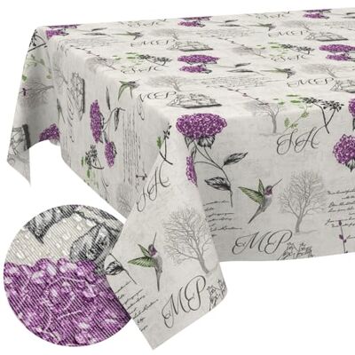 ANRO Tischdecke aus Stoff Textil abwaschbar Tischwäsche Tischtuch Baumwolle Polyester Hydrangea Purple 100x140cm In-/Outdoor Tischdecke ANRO Tischdecke aus Stoff Textil abwaschbar Tischwäsche Tischtuch Baumwolle Polyester Hydrangea Purple 100x140cm In-/Outdoor Tischdecke