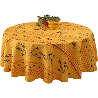 Le linge de Jules Tischdecke Fleckabweisende Olivettes Gelb Oval 150 x 240 cm Le linge de Jules Tischdecke Fleckabweisende Olivettes Gelb Oval 150 x 240 cm