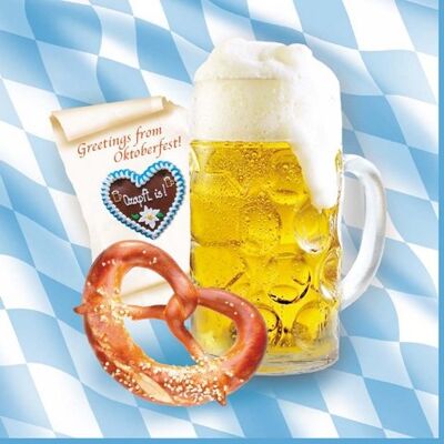 PAPSTAR 100 Tissue Servietten BIERKRUG BRETZEL 33 x 33 cm 3lg BAYRISCH RAUTE OKTOBERFEST PAPSTAR 100 Tissue Servietten BIERKRUG BRETZEL 33 x 33 cm 3lg BAYRISCH RAUTE OKTOBERFEST