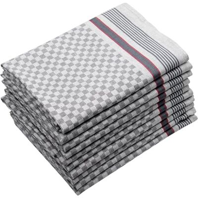 ZOLLNER 10er Set Geschirrtücher, 50x100 cm, Baumwolle, grau kariert ZOLLNER 10er Set Geschirrtücher, 50x100 cm, Baumwolle, grau kariert
