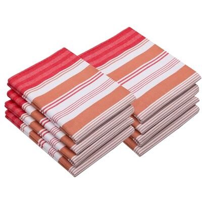 ZOLLNER 8er Set Geschirrtücher, ca. 50x70 cm, Baumwolle, rot gestreift ZOLLNER 8er Set Geschirrtücher, ca. 50x70 cm, Baumwolle, rot gestreift