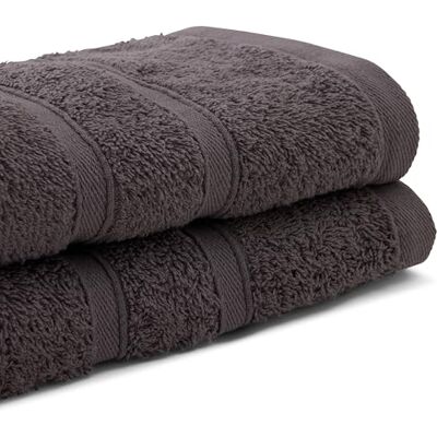 Bassetti Set aus 1 Handtuch und Gästehandtuch, Rauchgrau, 100% Baumwolle, 40 x 60/60 x 100 cm Bassetti Set aus 1 Handtuch und Gästehandtuch, Rauchgrau, 100% Baumwolle, 40 x 60/60 x 100 cm