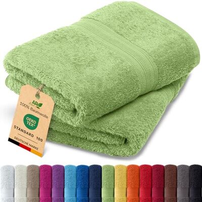 AR Line Arizona 2er Set Badetuch 100x150 cm – 100% Baumwolle, 500 g/m², weich & saugstark, in Farbe: Apfelgrün AR Line Arizona 2er Set Badetuch 100x150 cm – 100% Baumwolle, 500 g/m², weich & saugstark, in Farbe: Apfelgrün