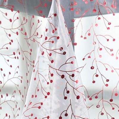 CALITEX Festliche Tischdecke aus Stoff Berries, rot, Motiv Beeren, perfekt für Weihnachten CALITEX Festliche Tischdecke aus Stoff Berries, rot, Motiv Beeren, perfekt für Weihnachten