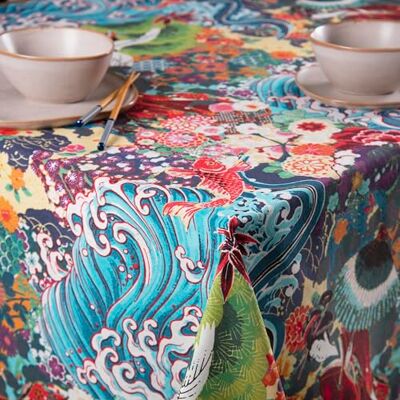 Excelsa Kimono Tischdecke, rechteckig, 70% Baumwolle und 30% Polyester, 140 x 240 cm, orientalisches Dekor Excelsa Kimono Tischdecke, rechteckig, 70% Baumwolle und 30% Polyester, 140 x 240 cm, orientalisches Dekor