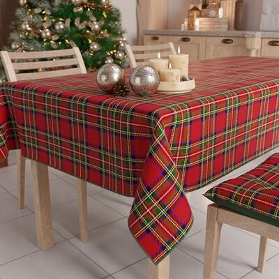 PETTI Artigiani Italiani Petti Weihnachtstischdecke Tischdecke 140 x 240 cm, rechteckig, schmutzabweisend & fleckenabweisend, Pflegeleichte Mikrofaser mit Motiv Tartan, ideal für Advent & Weihnachten PETTI Artigiani Italiani Petti Weihnachtstischdecke Tischdecke 140 x 240 cm, rechteckig, schmutzabweisend & fleckenabweisend, Pflegeleichte Mikrofaser mit Motiv Tartan, ideal für Advent & Weihnachten
