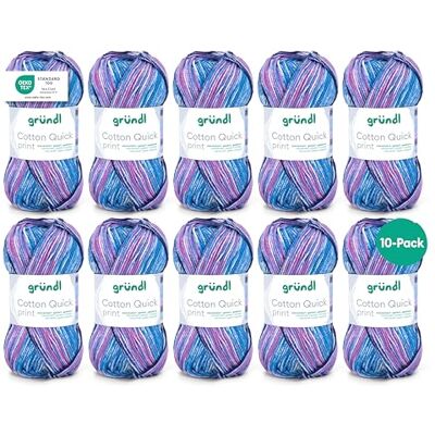 Gründl Wolle Cotton Quick print 10 Knäuel 50 g, eisblau-salbei-rosa Gründl Wolle Cotton Quick print 10 Knäuel 50 g, eisblau-salbei-rosa